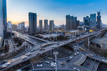 城市高架车流延时摄影背景图片