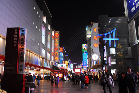 四川旅游景点成都春熙路背景