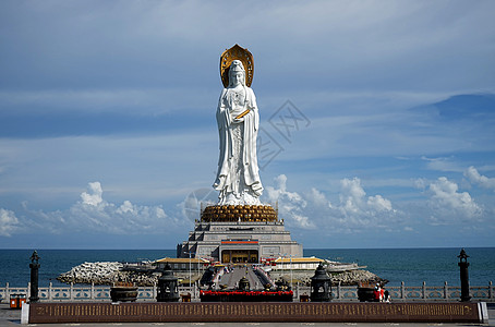 三亚旅游景点南山海上观音背景