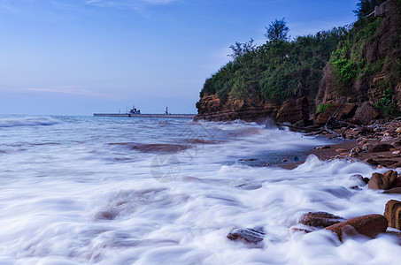 电影海东极岛海滩背景