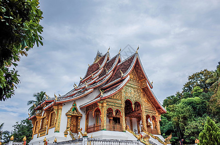 老挝首府琅勃拉邦皇宫博物馆背景