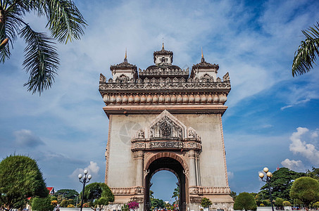 创生万象老挝万象凯旋门背景