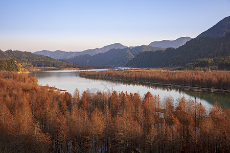 皖南秋色安徽青龙湖秋色背景