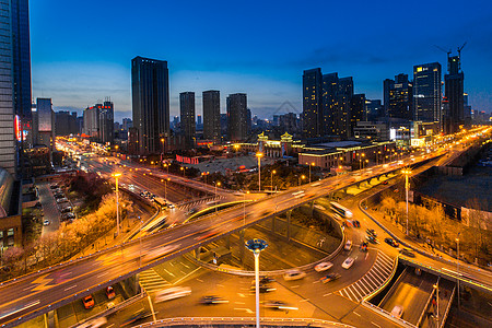 城市高架车流延时摄影背景图片