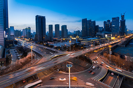 城市高架车流延时摄影背景图片