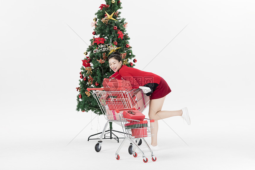 圣诞女性购物图片