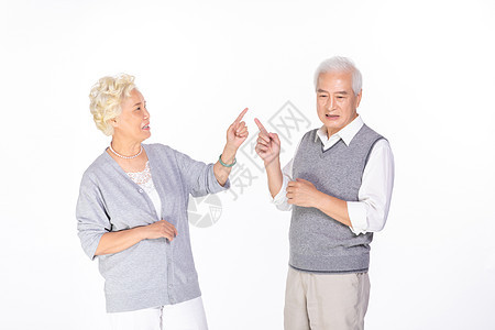 老人互相指责形象生活高清图片素材