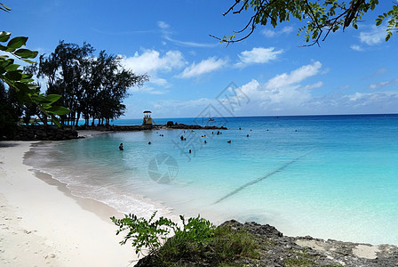 泰国海巴巴多斯美丽的海与沙滩风光奇秀海景迷人是驰名世界的海岛度假胜地背景