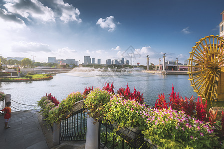 欧式家具城市花园背景