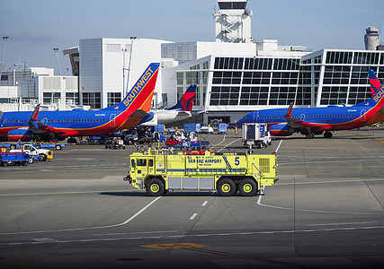 西雅图机场停机坪高清图片