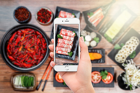 重庆美食手机摄影设计图片