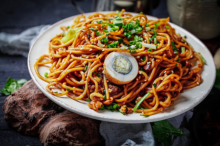 小吃美食热干面背景