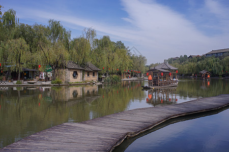 陕西关中陕西西安关中水街背景