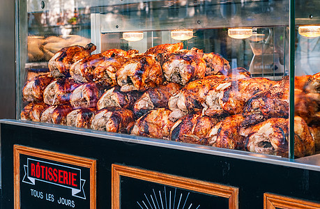 法国巴黎烤鸡店背景图片