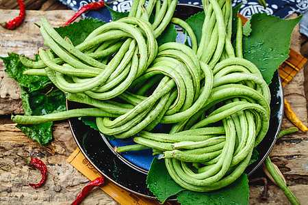 新鲜蔬菜绿色豆角高清图片