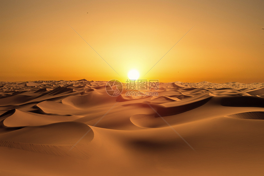 沙漠落日图片