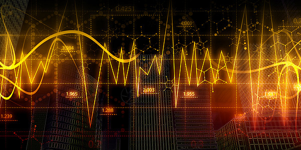 金色线条趋势图背景图片