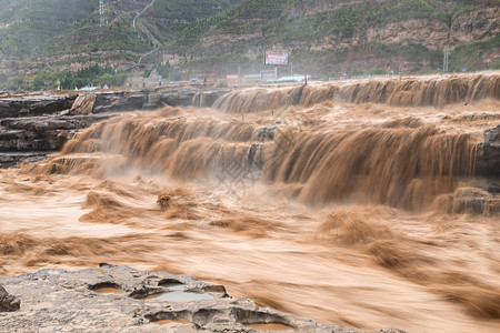 壶口瀑布毛笔字黄河壶口瀑布背景