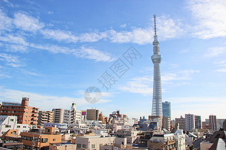 长城全景日本东京晴空塔背景