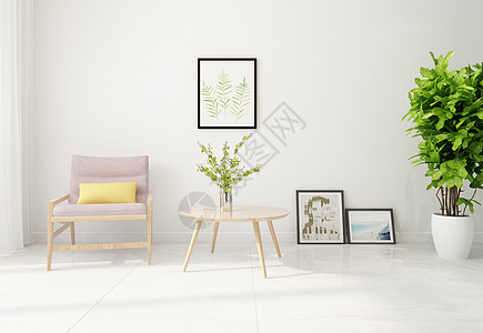 客厅装饰画现代简洁风家居陈列室内设计效果图背景