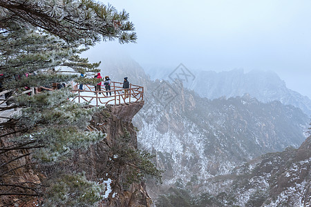 黄山雪景图片