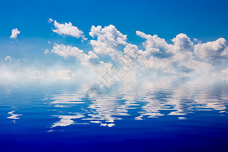 蓝天白云倒影之美自然背景高清图片素材