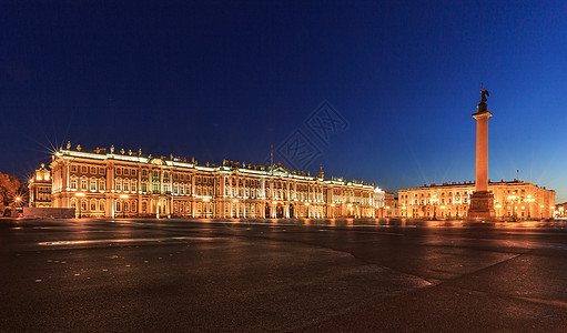 圣彼得堡冬宫广场冬宫博物馆夜景图片