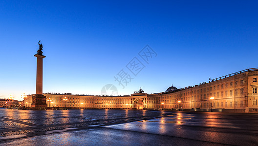 圣彼得堡冬宫广场总参谋部大厦夜景图片