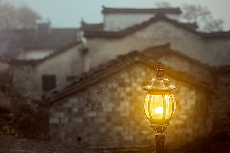 安徽农村古村马灯背景