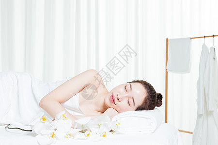 睡眠美女女性养生SPA背景