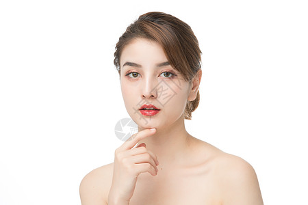 时尚美妆女性美妆护肤面部展示背景