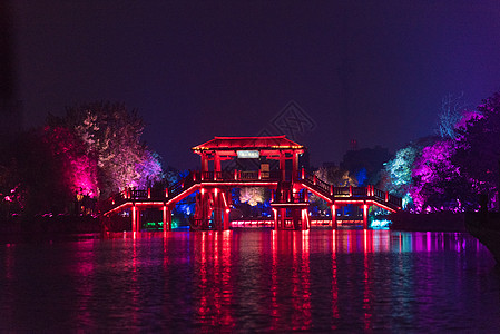 紫色建筑河南开封清明上河园夜景背景