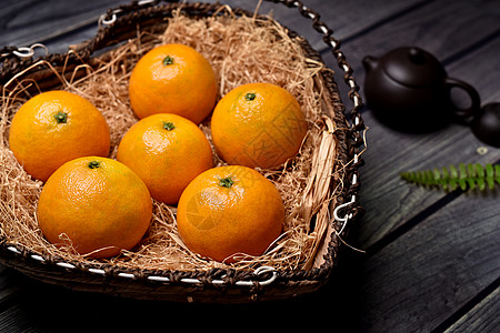 橘子新鲜橙子黄果柑高清图片