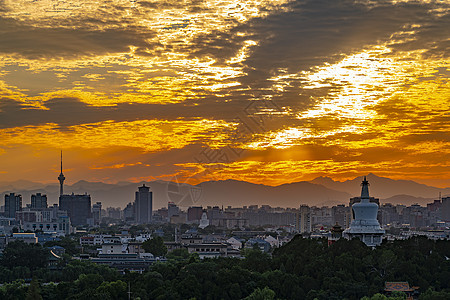 夕阳下的北京图片