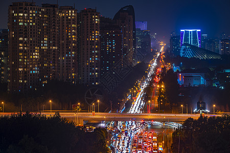 北京下班堵车背景图片