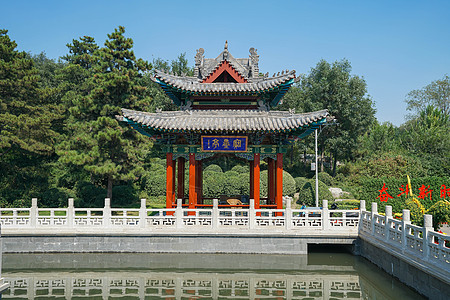 山西晋祠风景区背景