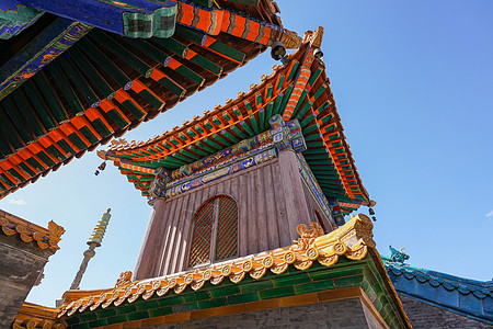 青海寺庙五台山菩萨顶背景