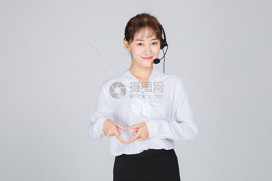 微笑的客服代表美女图片