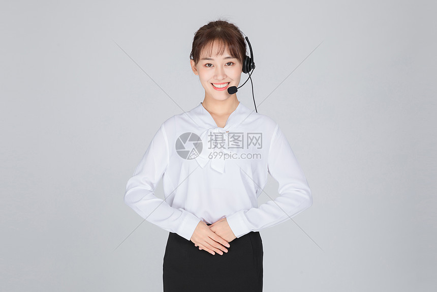 年轻的客服代表美女图片