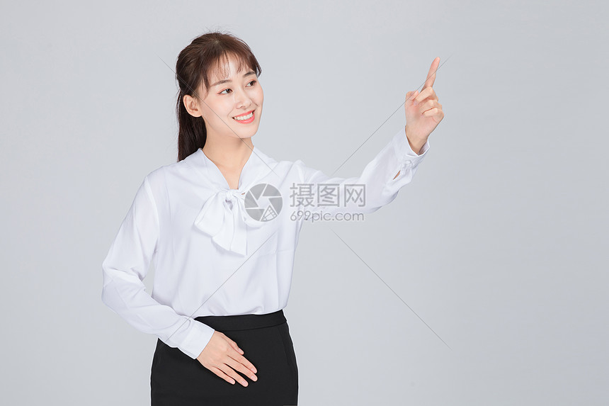 客服美女引导手势图片