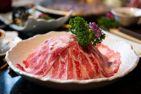 火锅食材羊肉片新鲜高清图片素材