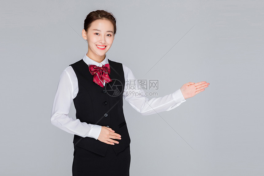 微笑的接待客服美女图片