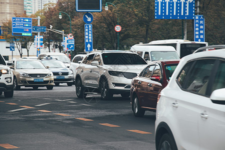 汽车交通堵车高清图片