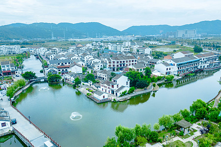 浙江温州风景航拍浙江温州新农村风光背景