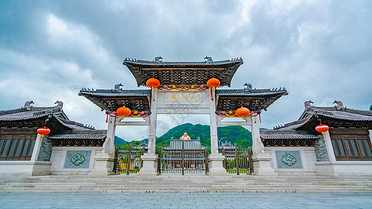 浙江雪窦寺风光背景