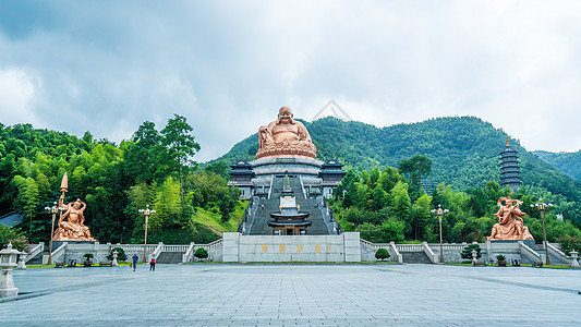 浙江雪窦寺风光背景