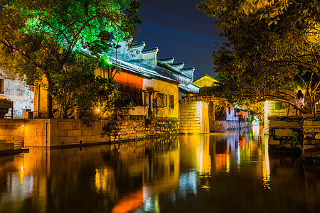 浙江南浔古镇夜景图片