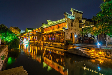 浙江南浔古镇夜景图片