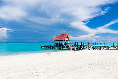 马来西亚沙巴环滩岛海滩背景图片
