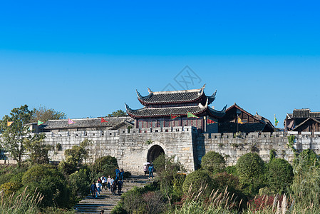 古代建筑贵州贵阳青岩古镇背景